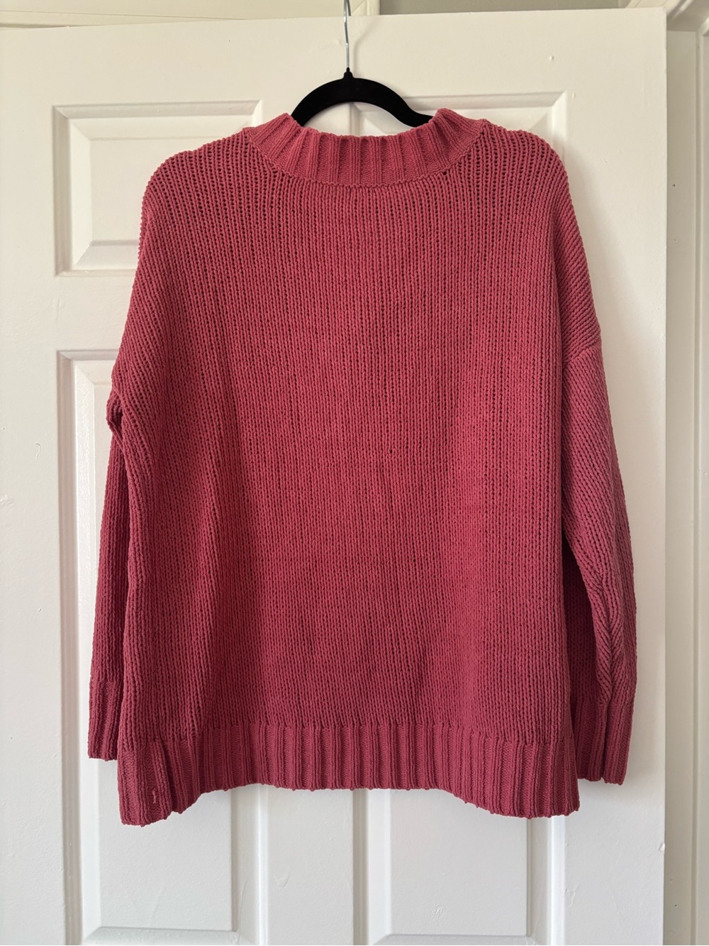 Aerie Oversized Dusty Rose V-Neck Chunky Knit Sweater XS - Like New - Picture 4 of 6